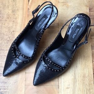 White House Black Market black heels with small silver stud accents